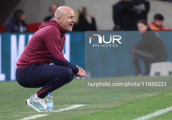 Lee Carsley, Interim Head Coach of England, is in action during the UEFA Nations League Group 2 match between England and Greece at Wembley...