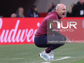 Lee Carsley, Interim Head Coach of England, is in action during the UEFA Nations League Group 2 match between England and Greece at Wembley...