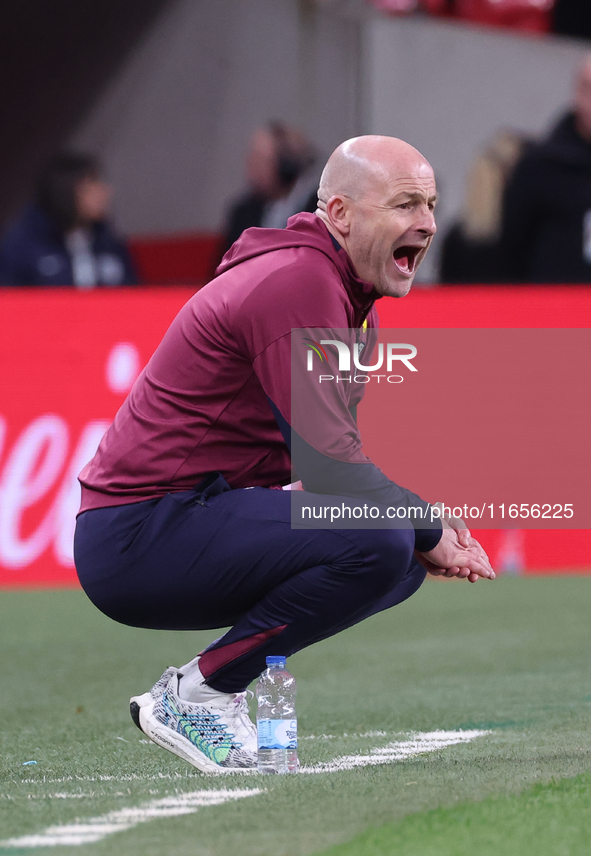 Lee Carsley, Interim Head Coach of England, is in action during the UEFA Nations League Group 2 match between England and Greece at Wembley...