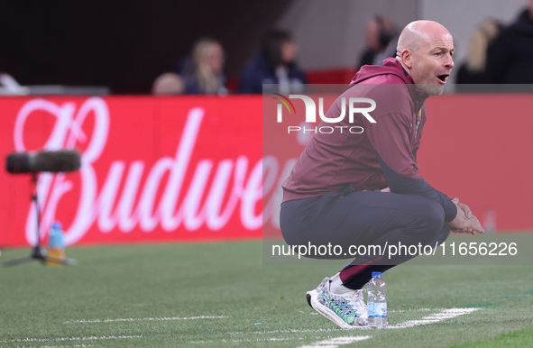 Lee Carsley, Interim Head Coach of England, is in action during the UEFA Nations League Group 2 match between England and Greece at Wembley...