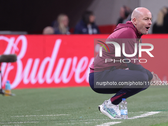 Lee Carsley, Interim Head Coach of England, is in action during the UEFA Nations League Group 2 match between England and Greece at Wembley...