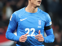 Dimitris Giannoulis of Greece is in action during the UEFA Nations League Group 2 match between England and Greece at Wembley Stadium in Lon...