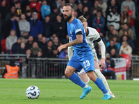 Manolis Siopis of Cardiff City and Greece is in action during the UEFA Nations League Group 2 match between England and Greece at Wembley St...