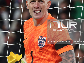 Jordan Pickford of Everton and England is in action during the UEFA Nations League Group 2 match between England and Greece at Wembley Stadi...