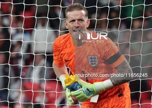 Jordan Pickford of Everton and England is in action during the UEFA Nations League Group 2 match between England and Greece at Wembley Stadi...