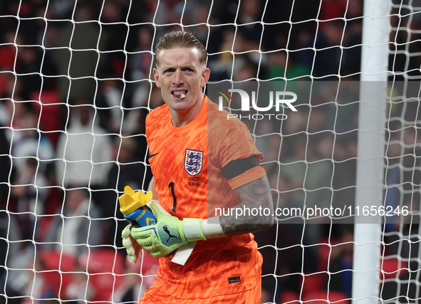 Jordan Pickford of Everton and England is in action during the UEFA Nations League Group 2 match between England and Greece at Wembley Stadi...