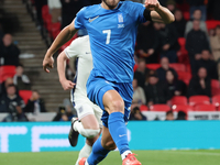 Giorgos Masouras of Olympiacos and Greece is in action during the UEFA Nations League Group 2 match between England and Greece at Wembley St...