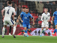 Manolis Siopis of Cardiff City and Greece is in action during the UEFA Nations League Group 2 match between England and Greece at Wembley St...