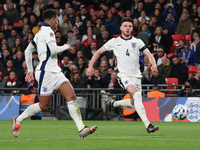 Declan Rice of Arsenal and England is in action during the UEFA Nations League Group 2 match between England and Greece at Wembley Stadium i...