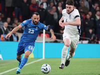 L-R Manolis Siopis of Greece, from Cardiff City, takes on Declan Rice of England, from Arsenal, during the UEFA Nations League Group 2 match...