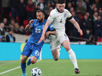 L-R Manolis Siopis of Greece, from Cardiff City, takes on Declan Rice of England, from Arsenal, during the UEFA Nations League Group 2 match...