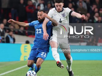 L-R Manolis Siopis of Greece, from Cardiff City, takes on Declan Rice of England, from Arsenal, during the UEFA Nations League Group 2 match...