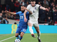 L-R Manolis Siopis of Greece, from Cardiff City, takes on Declan Rice of England, from Arsenal, during the UEFA Nations League Group 2 match...