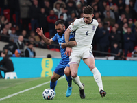 L-R Manolis Siopis of Greece, from Cardiff City, takes on Declan Rice of England, from Arsenal, during the UEFA Nations League Group 2 match...