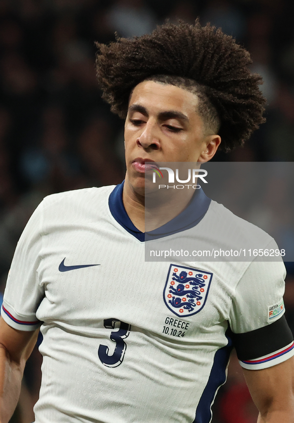 Rico Lewis of Manchester City, England, is in action during the UEFA Nations League Group 2 match between England and Greece at Wembley Stad...