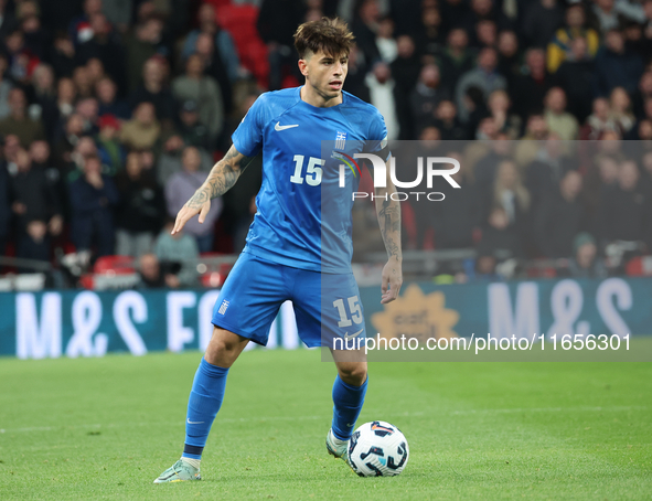 Tasos Chatzigiovanis of Greece is in action during the UEFA Nations League Group 2 match between England and Greece at Wembley Stadium in Lo...