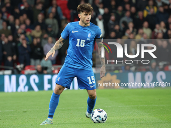 Tasos Chatzigiovanis of Greece is in action during the UEFA Nations League Group 2 match between England and Greece at Wembley Stadium in Lo...