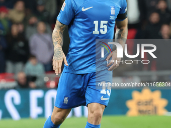 Tasos Chatzigiovanis of Greece is in action during the UEFA Nations League Group 2 match between England and Greece at Wembley Stadium in Lo...