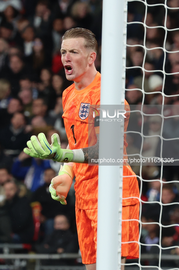 Jordan Pickford of Everton and England is in action during the UEFA Nations League Group 2 match between England and Greece at Wembley Stadi...