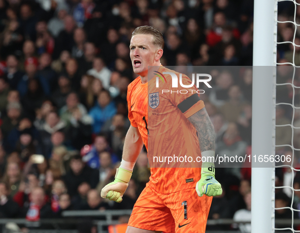 Jordan Pickford of Everton and England is in action during the UEFA Nations League Group 2 match between England and Greece at Wembley Stadi...