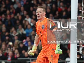 Jordan Pickford of Everton and England is in action during the UEFA Nations League Group 2 match between England and Greece at Wembley Stadi...