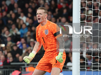 Jordan Pickford of Everton and England is in action during the UEFA Nations League Group 2 match between England and Greece at Wembley Stadi...