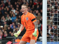 Jordan Pickford of Everton and England is in action during the UEFA Nations League Group 2 match between England and Greece at Wembley Stadi...