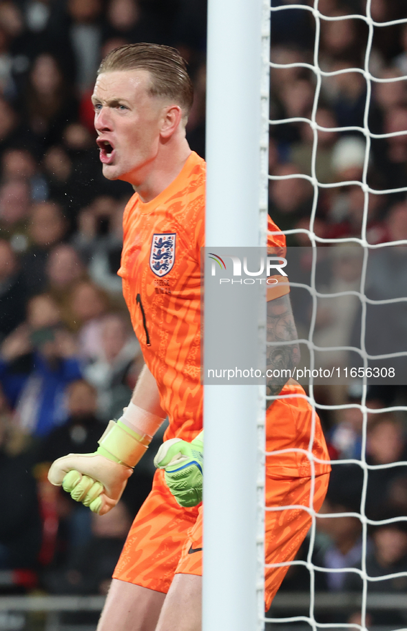 Jordan Pickford of Everton and England is in action during the UEFA Nations League Group 2 match between England and Greece at Wembley Stadi...