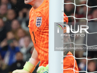 Jordan Pickford of Everton and England is in action during the UEFA Nations League Group 2 match between England and Greece at Wembley Stadi...