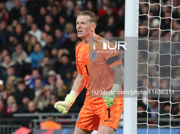 Jordan Pickford of Everton and England is in action during the UEFA Nations League Group 2 match between England and Greece at Wembley Stadi...