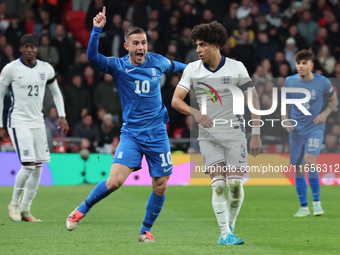 Dimitris Pelkas of Istanbul Basaksehir, Greece, and Rico Lewis of Manchester City, England, are in action during the UEFA Nations League Gro...