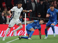 Dominic Solanke of England plays during the UEFA Nations League Group 2 match between England and Greece at Wembley Stadium in London, Engla...