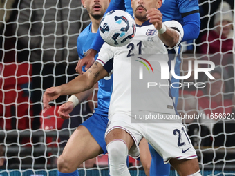 Dominic Solanke of England plays during the UEFA Nations League Group 2 match between England and Greece at Wembley Stadium in London, Engla...