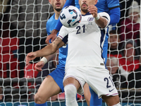 Dominic Solanke of England plays during the UEFA Nations League Group 2 match between England and Greece at Wembley Stadium in London, Engla...