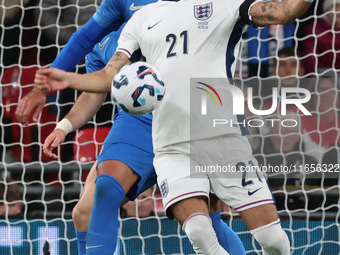 Dominic Solanke of England plays during the UEFA Nations League Group 2 match between England and Greece at Wembley Stadium in London, Engla...