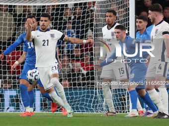 Dominic Solanke of England plays during the UEFA Nations League Group 2 match between England and Greece at Wembley Stadium in London, Engla...