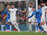 Dominic Solanke of England plays during the UEFA Nations League Group 2 match between England and Greece at Wembley Stadium in London, Engla...