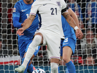 Dominic Solanke of England plays during the UEFA Nations League Group 2 match between England and Greece at Wembley Stadium in London, Engla...