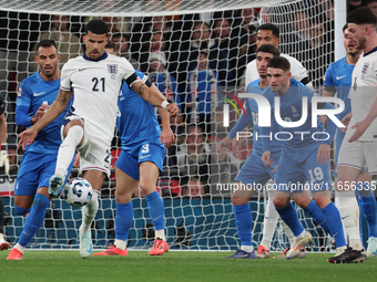 Dominic Solanke of England plays during the UEFA Nations League Group 2 match between England and Greece at Wembley Stadium in London, Engla...