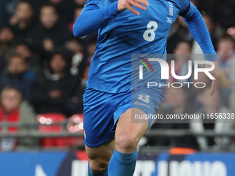 Christos Tzolis of Greece is in action during the UEFA Nations League Group 2 match between England and Greece at Wembley Stadium in London,...