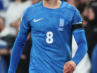 Christos Tzolis of Greece participates in the UEFA Nations League Group 2 match between England and Greece at Wembley Stadium in London, Eng...