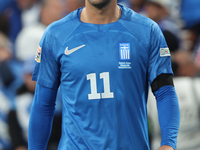 Tasos Bakasetas of Panathinaikos, Greece, is in action during the UEFA Nations League Group 2 match between England and Greece at Wembley St...