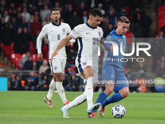 Dimitris Pelkas of Istanbul Basaksehir, Greece, holds off Dominic Solanke of Tottenham Hotspur, England, during the UEFA Nations League Grou...