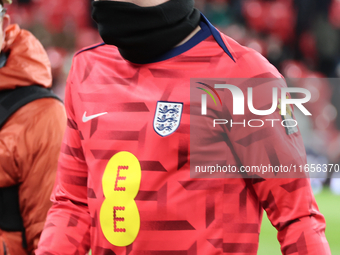 Tino Livramento of Newcastle United, England, participates in the pre-match warm-up during the UEFA Nations League Group 2 match between Eng...