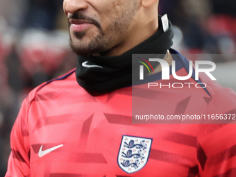 Dominic Solanke of England participates in the pre-match warm-up during the UEFA Nations League Group 2 match between England and Greece at...