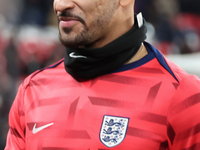 Dominic Solanke of England participates in the pre-match warm-up during the UEFA Nations League Group 2 match between England and Greece at...