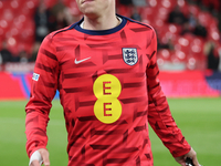 Phil Foden of Manchester City and England participates in the pre-match warm-up during the UEFA Nations League Group 2 match between England...