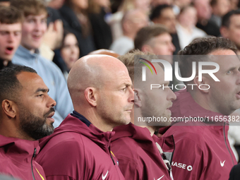 From left to right, Ashley Cole and Lee Carsley, Interim Head Coach of England, are present during the UEFA Nations League Group 2 match bet...