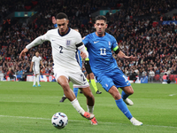 L-R Trent Alexander-Arnold of England holds off Tasos Bakasetas of Greece during the UEFA Nations League Group 2 match between England and G...