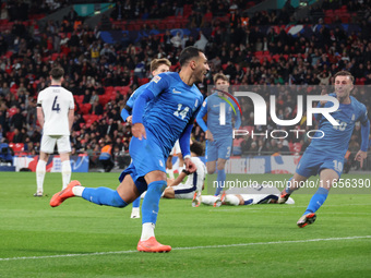 Vangelia Pavlidis of Greece celebrates the winning goal during the UEFA Nations League Group 2 match between England and Greece at Wembley S...